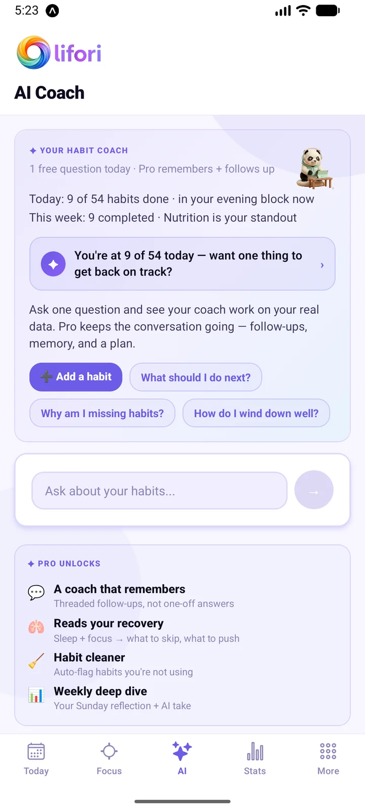 lifori AI Coach screen